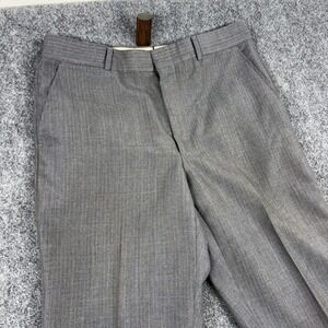 Gray Pinstripe Dress Pants ACTWU Union Made in‎ USA Wool Blend Trousers
